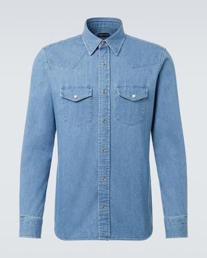 Tom Ford Western Denim Shirt - Blue