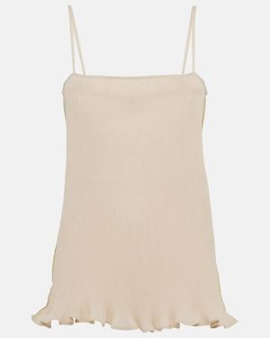 TOTEME Ruffled Plisse Camisole - Natural