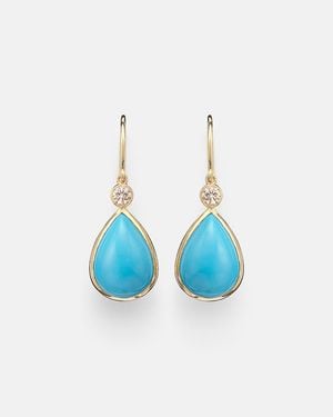 Ileana Makri 14Kt Drop Earrings With And Diamonds - Blue