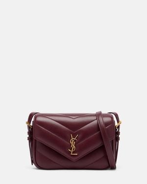 Saint Laurent Schultertasche Loulou Toy Aus Matelasse-Leder - Lila