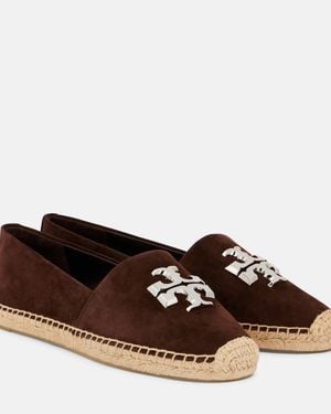 Tory Burch Espadrilles Double T Aus Veloursleder - Braun