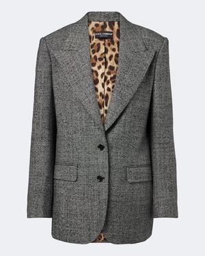Dolce & Gabbana Blazer Aus Woll-Tweed - Grau