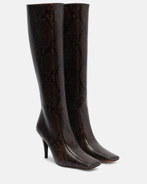 Stella McCartney Eve Snake-Effect Knee-High Boots - Black