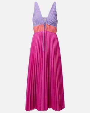Jonathan Simkhai Stephanie Pleated Poplin Midi Dress - Pink