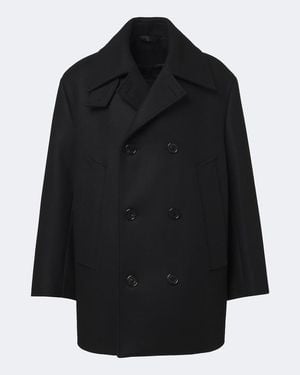 Acne Studios Double-Breasted Wool-Blend Peacoat - Black