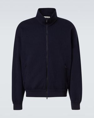 The Row Cashmere And Cotton Bomber Jacket - Blue