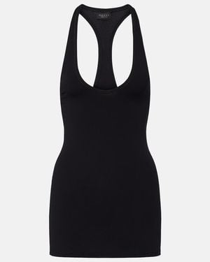 Gucci Crepe Jersey Minidress - Black