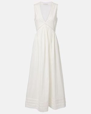 Faithfull the Brand Fiora Cotton Lace Midi Dress - White