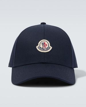 Moncler Baseballcap Aus Baumwoll-Gabardine - Blau