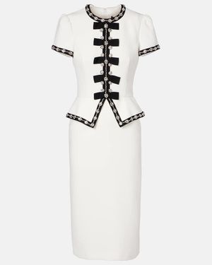 Jenny Packham Midikleid Bisou Mit Kristallen - Weiß