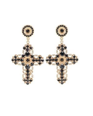 Dolce & Gabbana Crystal Clip-On Earrings - White