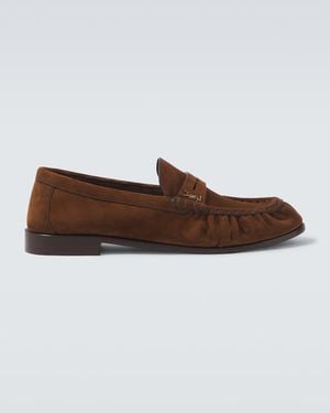 Saint Laurent Loafers Le Loafer Cassandre Aus Veloursleder - Braun