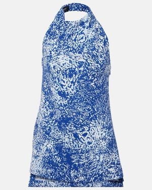 Proenza Schouler Theda Printed Top - Blue
