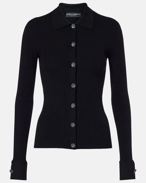 Dolce & Gabbana Ribbed-Knit Cardigan - Blue