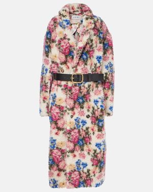 Loewe Mantel aus Teddyfleece - Rot