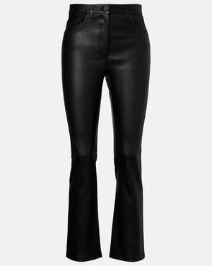 JOSEPH Duke Leather Slim Pants - Black