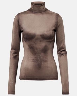 Acne Studios Top A Col Roule Tarkis Imprime - Marron