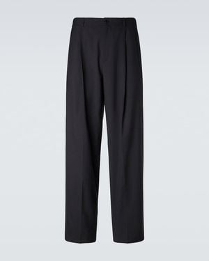 The Row Thom Wool Wide-Leg Trousers - Blue