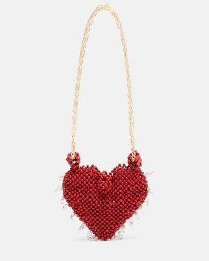 ALÉMAIS Carmelo Mini Embellished Crossbody Bag - Red