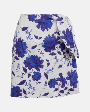 Emilia Wickstead Imy Printed Cotton Miniskirt - Blue
