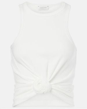 Magda Butrym Gathered Cotton-Blend Tank Top - White