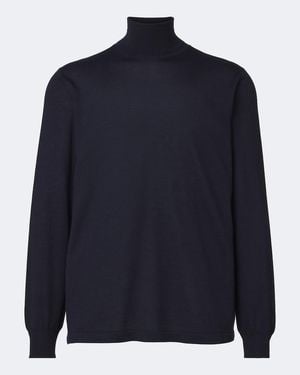 Thom Sweeney Pullover Aus Einem Kaschmir-Seidengemisch - Blau