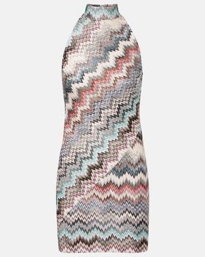 Missoni Zig Zag Embellished Lame Minidress - White
