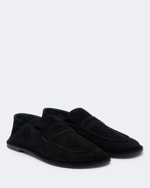 A.Emery Clarence Suede Penny Loafers - Black
