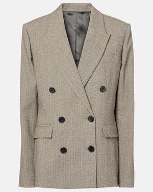 Isabel Marant Irma Plaid Cotton-Blend Blazer - Gray
