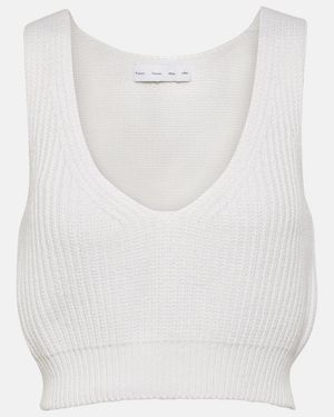 Proenza Schouler Label Cotton And Cashmere Crop Top - White