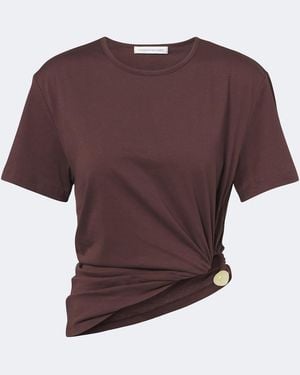 Christopher Esber Bree Quartz Cotton Jersey T-Shirt - Brown