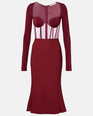 Nensi Dojaka Panelled Corset Dress - Red