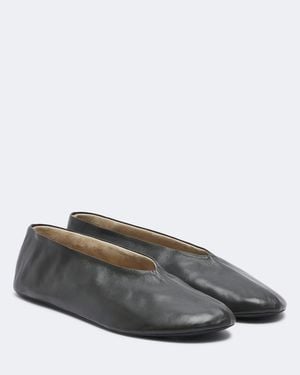 The Row Stella Leather Ballet Flats - Grey