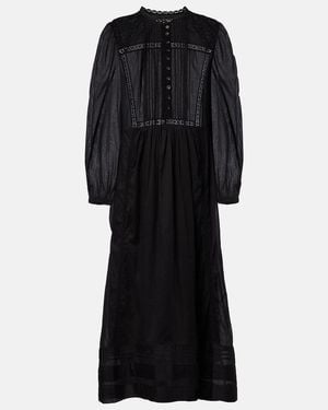 Isabel Marant Gisela Lace-Trimmed Cotton Maxi Dress - Black
