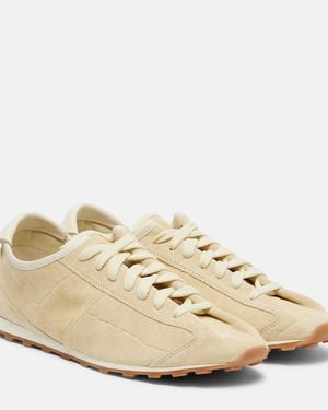 Jacquemus Tennis Croc-Effect Suede Trainers - Natural