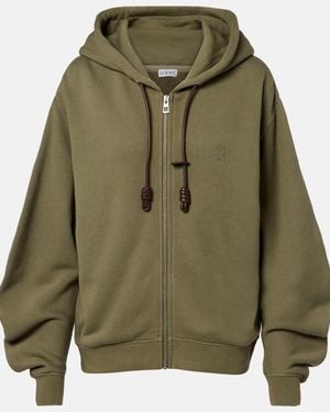 Loewe Flamenco Cotton And Cashmere Zip-Up Hoodie - Green