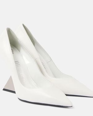 The Attico Cheope Leather Court Shoes - White