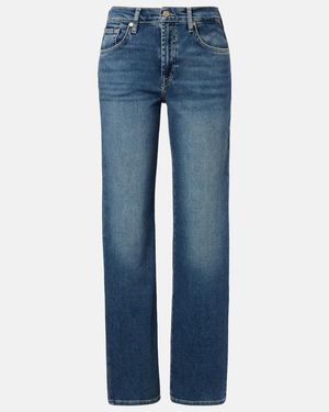 7 For All Mankind Stovepipe Straight Jeans - Blue