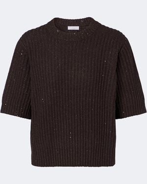 Brunello Cucinelli Pull En Cachemire Et Laine Melanges - Noir