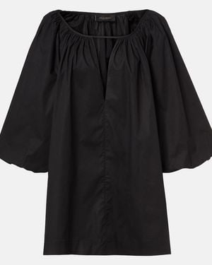 Adriana Degreas Vestido Corto En Mezcla De Algodon - Negro