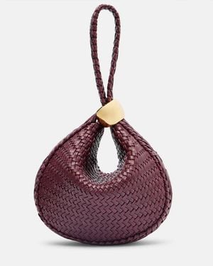 Amanu Zambia Woven Leather Clutch - Purple