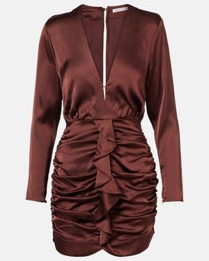Poupette Ruffled Satin Minidress - Red