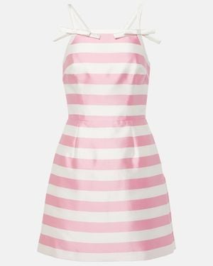Rebecca Vallance Jocelyn Bow-Detail Striped Minidress - Pink