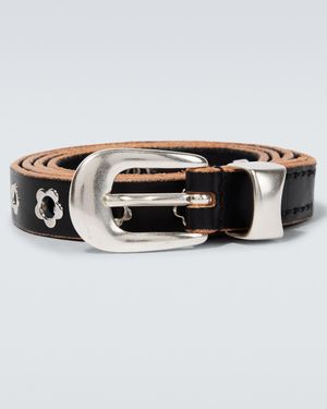 Our Legacy Flowers Leather Belt - Metallic
