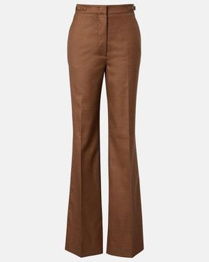 Gabriela Hearst Vesta Wool And Silk Flared Trousers - Brown