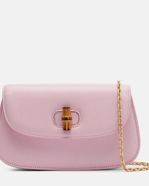 Gucci Bamboo Leather Clutch - Pink