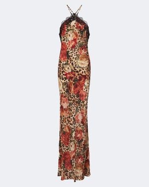Alexandra Miro Althea Printed Halterneck Maxi Dress - White