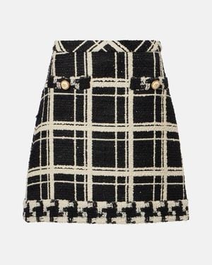 Valentino Mossi Wool-Blend Tweed Miniskirt - Black