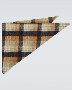 Dries Van Noten Checked Wool Scarf - White