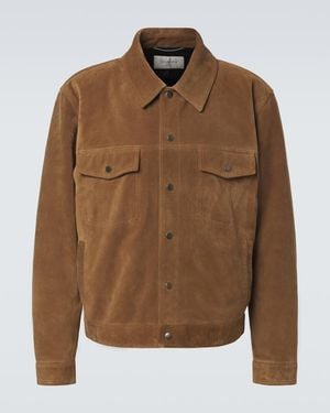 Saint Laurent Suede Blouson Jacket - Brown